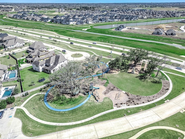 aerial view with a residential view and golf course view