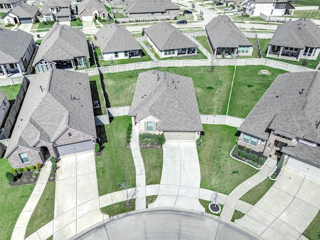 aerial view with a residential view