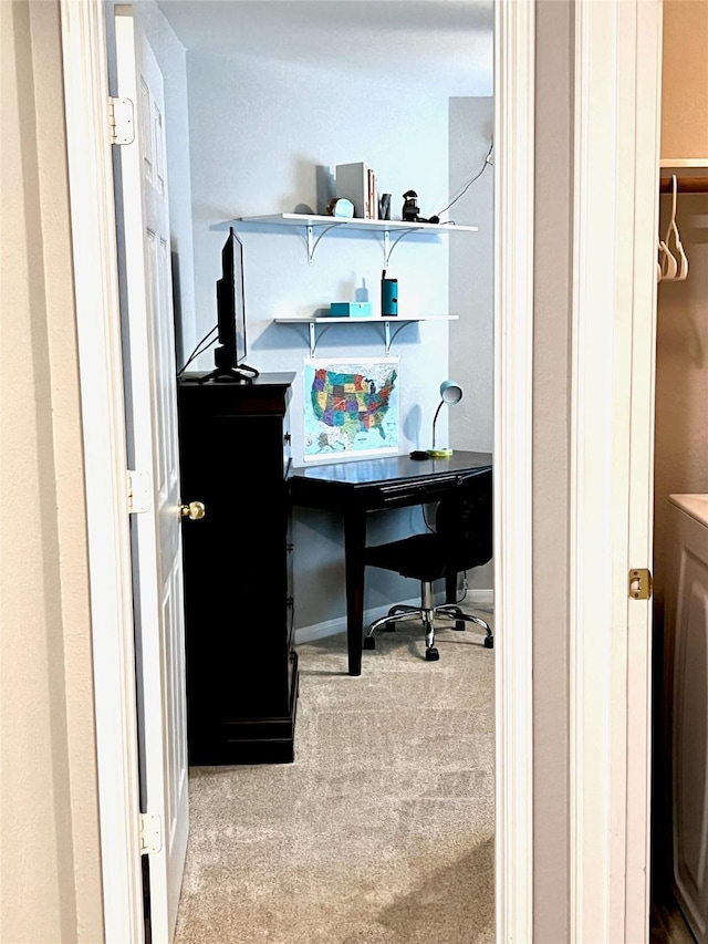 office area featuring carpet