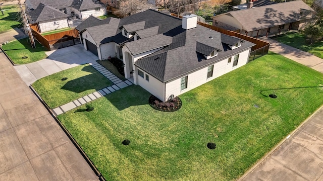 aerial view with a residential view