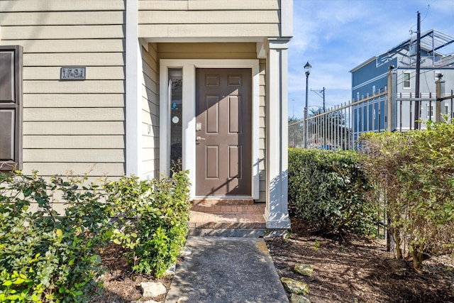 view of doorway to property