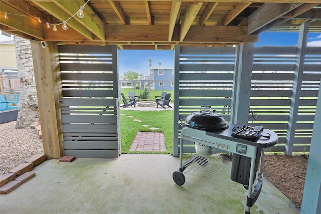 exterior space featuring concrete flooring