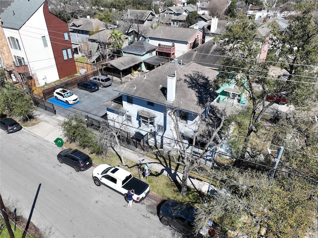 aerial view with a residential view