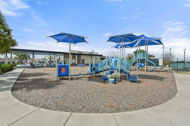 view of community jungle gym