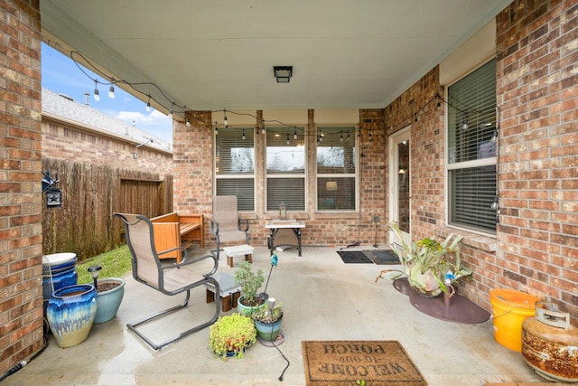 view of patio with fence