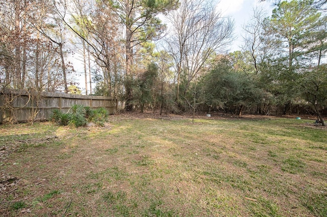 view of yard featuring fence