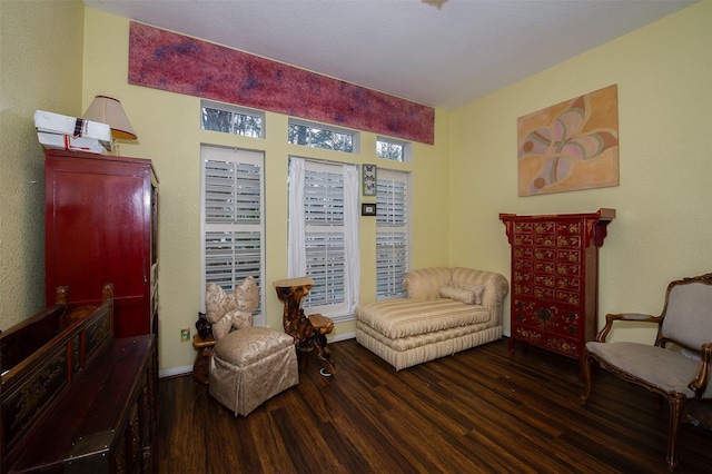 sitting room with wood finished floors