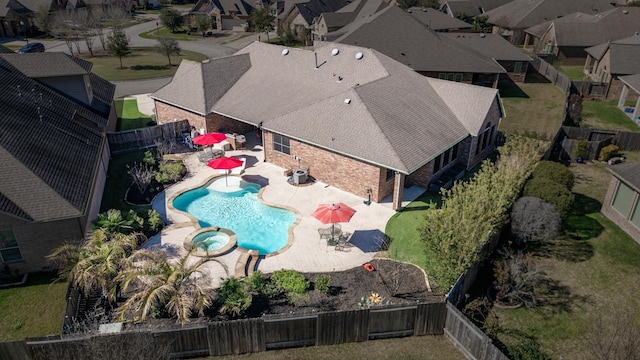 aerial view featuring a residential view