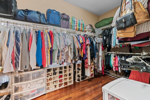 spacious closet featuring wood finished floors