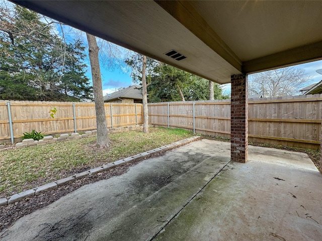 view of patio with a fenced backyard