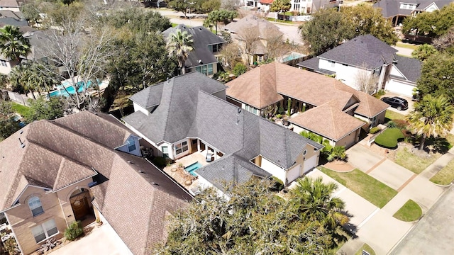 aerial view featuring a residential view