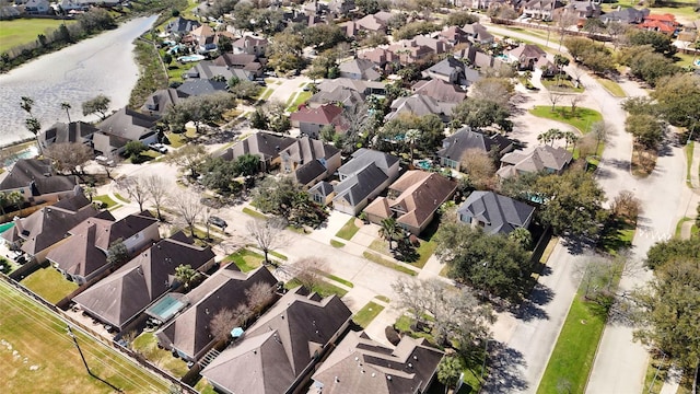 aerial view with a residential view