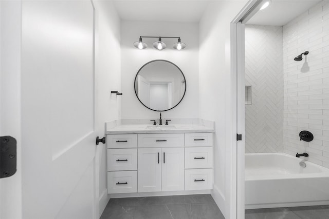 full bathroom featuring shower / bathing tub combination and vanity