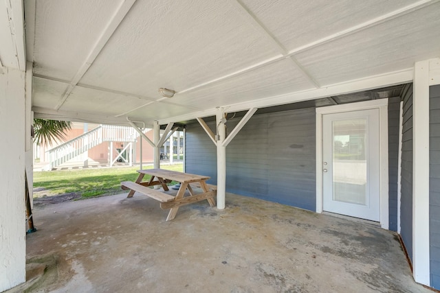 view of patio / terrace with stairs