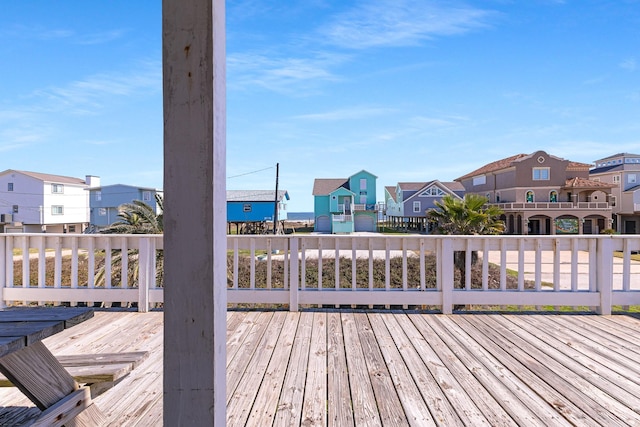 deck with a residential view