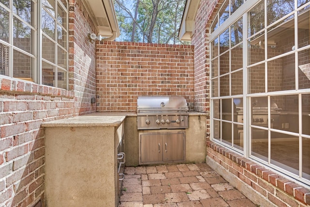 view of patio with area for grilling