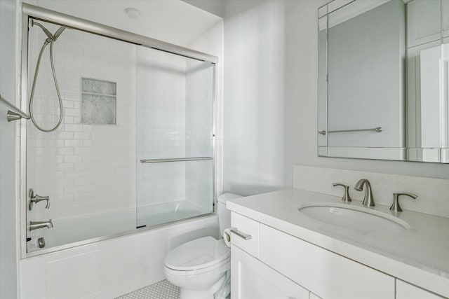 2007 Bolsover St, Houston, TX 77005 - bathroom with vanity, toilet, and shower / bath combination with glass door