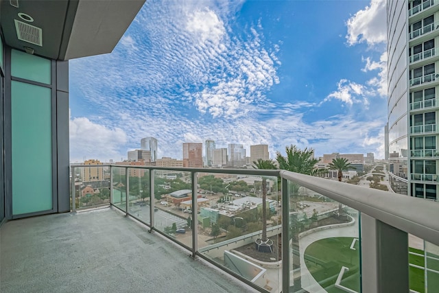 balcony featuring a view of city