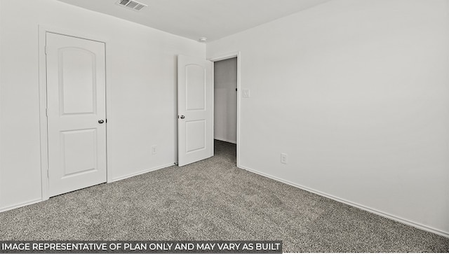 unfurnished bedroom with carpet floors and visible vents