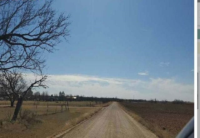 view of road with a rural view