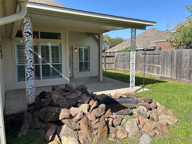 exterior space featuring fence