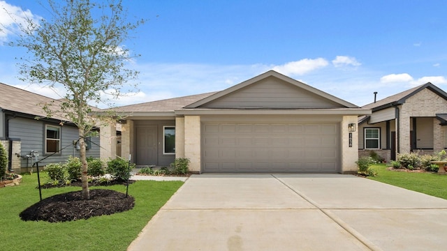 1658 Portia Ln, Conroe, TX 77301 - single story home featuring concrete driveway, a garage, and a front lawn