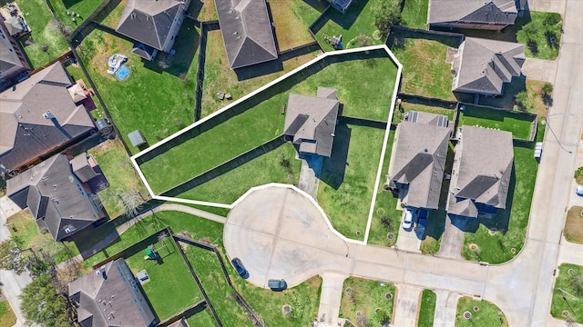 aerial view with a residential view