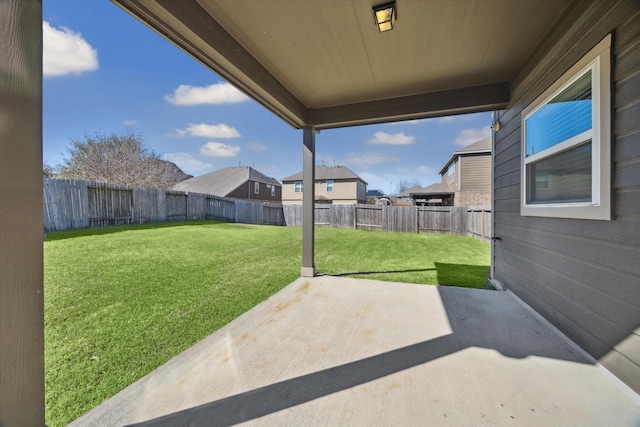 view of patio featuring a fenced backyard