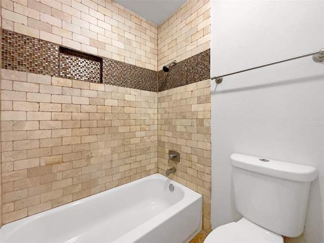 full bathroom with toilet and shower / bathtub combination