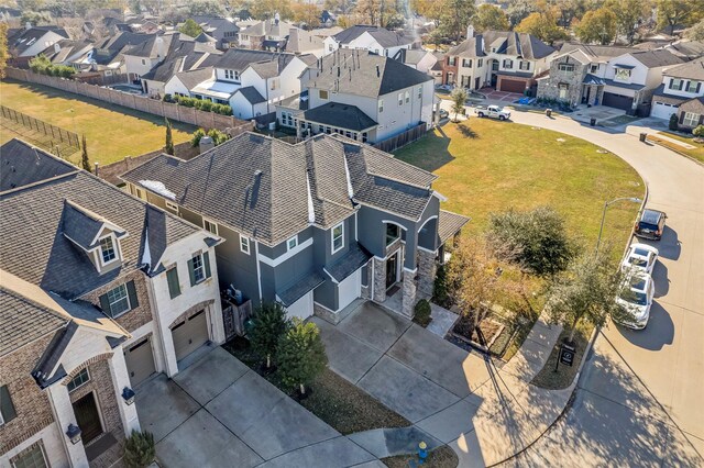 aerial view with a residential view