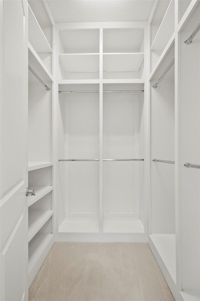 spacious closet with carpet flooring