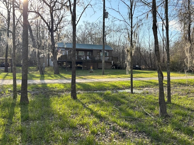 view of yard featuring a deck