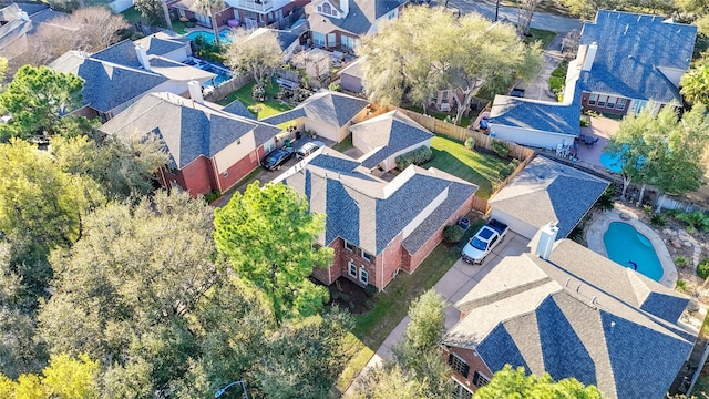 9406 Laurel Wind Ct, Houston, TX 77040 - aerial view of residential area featuring a pool
