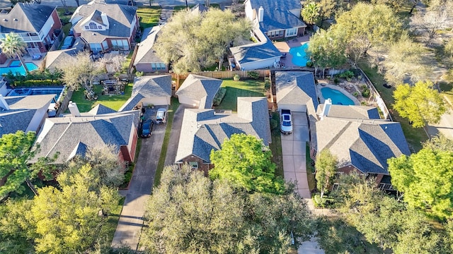 drone / aerial view with a residential view