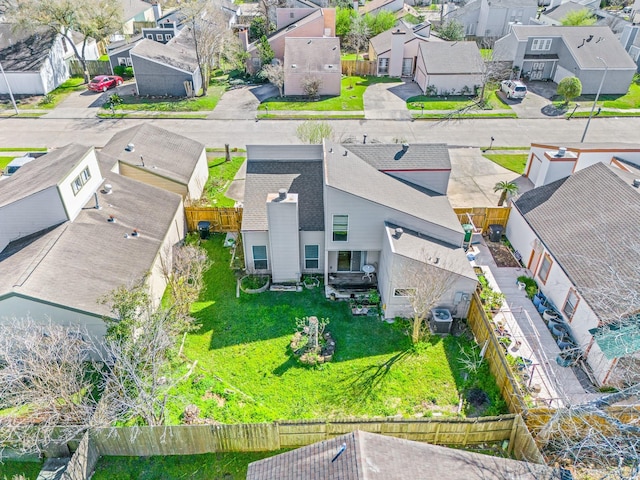 aerial view with a residential view