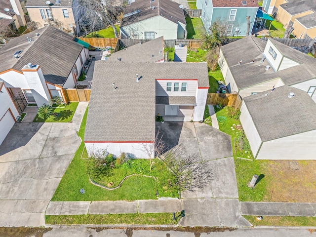 bird's eye view featuring a residential view