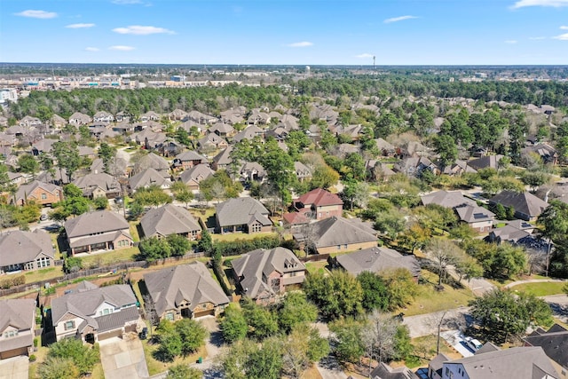 aerial view with a residential view