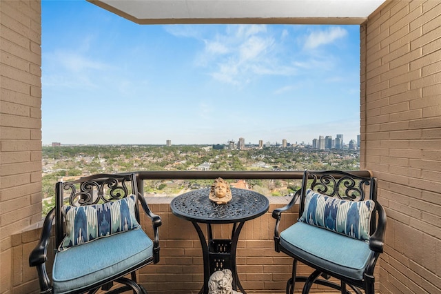 balcony with a view of city