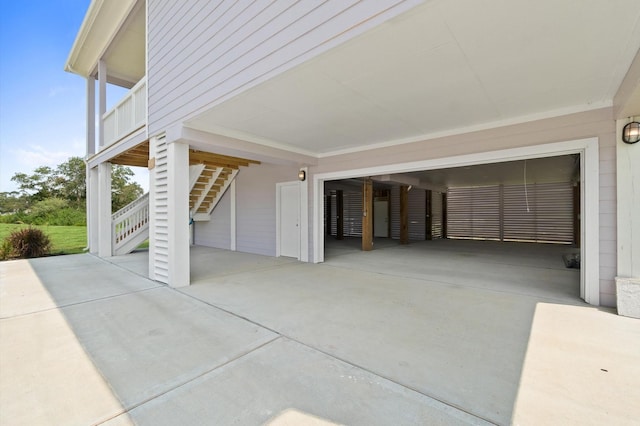 view of patio with stairs