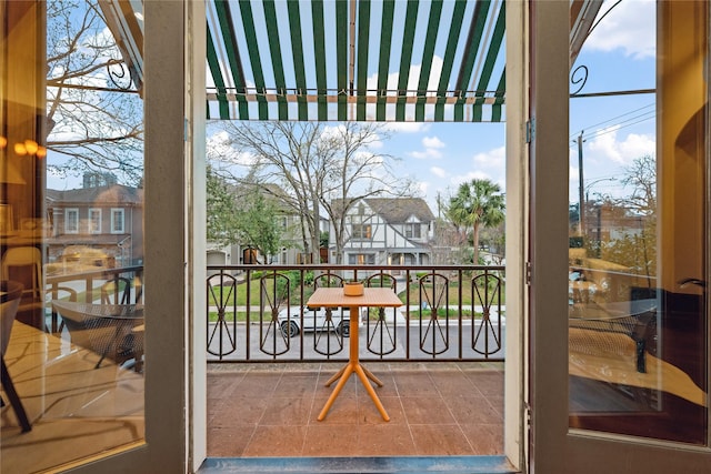 balcony with a residential view