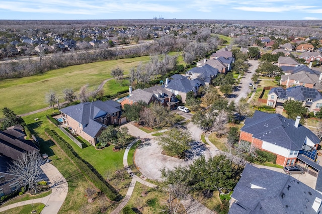 drone / aerial view with a residential view