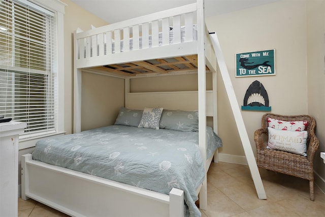 bedroom featuring tile patterned floors