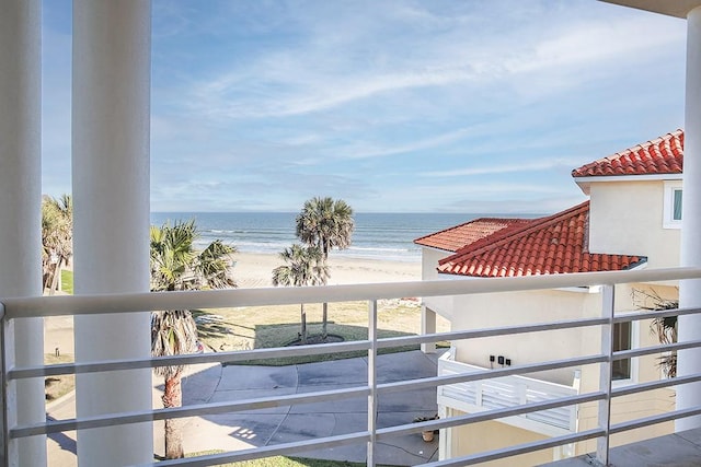 4214 Turks Pt, Galveston, TX 77554 - balcony featuring a view of the beach and a water view