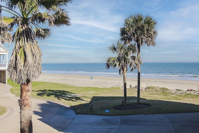 4214 Turks Pt, Galveston, TX 77554 - property view of water featuring a view of the beach