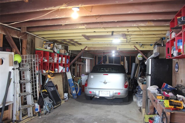 view of garage