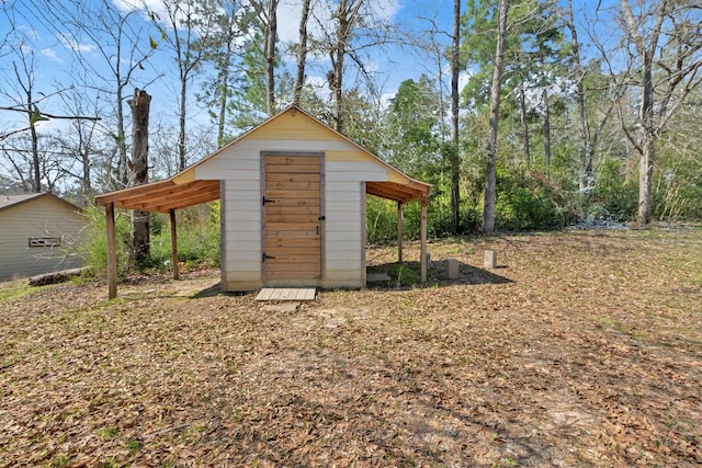 view of shed