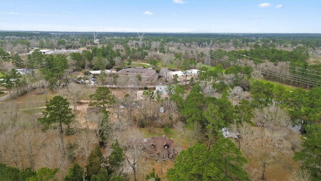 drone / aerial view with a forest view