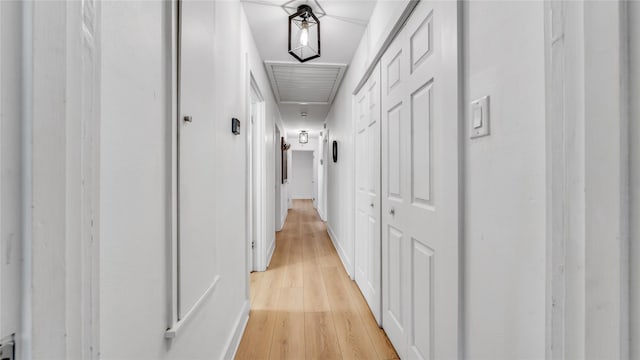 hall featuring light wood-type flooring