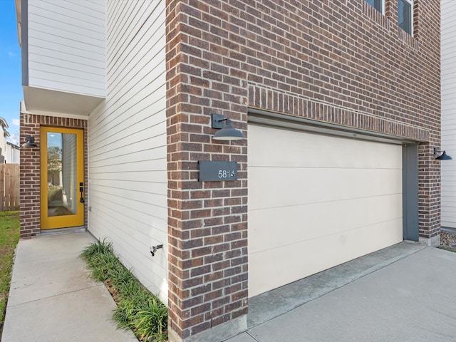 view of garage