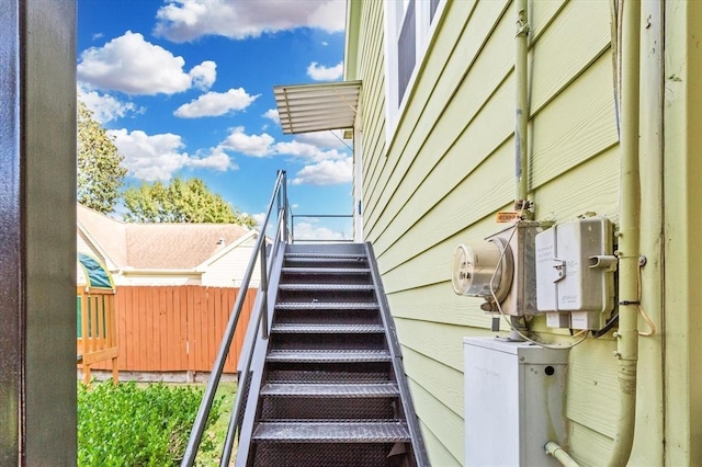 view of stairway